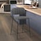 Armen Living Carlo 26" Gray Faux Leather and Black Metal Counter Height Bar Stool LCCOBABLGR26 - alternate 5